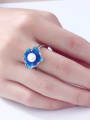 thumb 925 Sterling Silver Enamel Imitation Pearl Flower Minimalist Band Ring 2