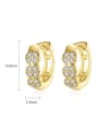 thumb Brass Cubic Zirconia Geometric Luxury Huggie Earring 4