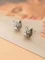 thumb 925 Sterling Silver Lion Vintage Stud Earring 2