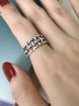 thumb 925 Sterling Silver Woven Mesh Cross Vintage Free Size Band Ring 1