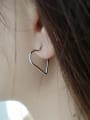 thumb 925 Sterling Silver  Hollow Heart Minimalist Stud Earring 2
