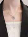 thumb 925 Sterling Silver Butterfly Vintage Tassel Lariat Necklace 2