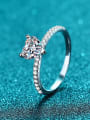 thumb 925 Sterling Silver Moissanite Heart Classic Band Ring 2