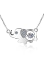 thumb Sterling Silver Moissanite Elephant Dainty Necklace 4