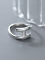 thumb 925 Sterling Silver Letter Minimalist Band Ring 1
