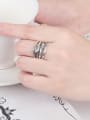 thumb 925 Sterling Silver Hollow Geometric Vintage Stackable Ring 2