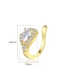 thumb Brass Cubic Zirconia Water Drop Minimalist Clip Earring 2
