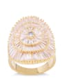 thumb Brass Cubic Zirconia Geometric Luxury Band Ring 1