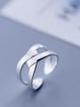 thumb 925 Sterling Silver Irregular Minimalist Free Size Ring 2