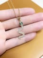 thumb Brass Cubic Zirconia Snake Ethnic Necklace 4