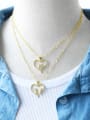 thumb Brass Cubic Zirconia  Heart Trend Necklace 1