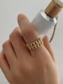 thumb 925 Sterling Silver Irregular Vintage Double Chain Band Ring 1