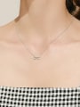 thumb 925 Sterling Silver Cubic Zirconia Number Minimalist Necklace 1