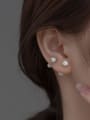 thumb 925 Sterling Silver Cubic Zirconia Geometric Minimalist Stud Earring 3