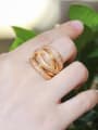 thumb Brass Cubic Zirconia Irregular Luxury Stackable Ring 1