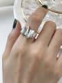 thumb S925 Sterling Silver lightning wide smooth simple Free Size Rings 0