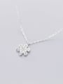 thumb 925 sterling silver simple fashion snowflake pendant necklace 2