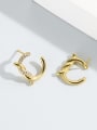 thumb Brass Cubic Zirconia knot Minimalist Stud Earring 2