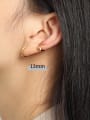 thumb 925 Sterling Silver Smooth Round Minimalist Hoop Earring 3