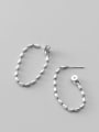 thumb 925 Sterling Silver Smooth Oval Minimalist Drop Earring 1