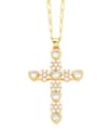 thumb Brass Cubic Zirconia Cross Trend Necklace 2