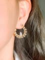 thumb Brass Cubic Zirconia Flower Luxury Stud Earring 1