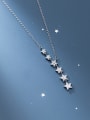 thumb 925 Sterling Silver Cubic Zirconia Star Minimalist Lariat Necklace 2
