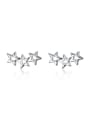 thumb 925 Sterling Silver Hollow Five-Pointed Star  Minimalist Stud Earring 1