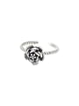 thumb 925 Sterling Silver Flower Vintage Band Ring 3