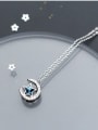 thumb 925 Sterling Silver Cubic Zirconia moon star Necklace 0