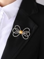 thumb Copper Cubic Zirconia White Butterfly Cute Brooch 1