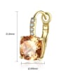 thumb Copper Cubic Zirconia Geometric Minimalist Hook Earring 2