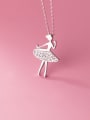 thumb 925 Sterling Silver Cubic Zirconia Angel Cute Necklace 0