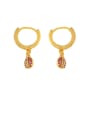 thumb Brass Cubic Zirconia Rainbow Ethnic Huggie Earring 0