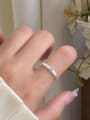 thumb 925 Sterling Silver Cubic Zirconia Round Minimalist Band Ring 1