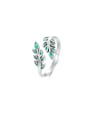 thumb 925 Sterling Silver Cubic Zirconia Leaf Trend Band Ring 0