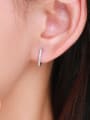 thumb 925 Sterling Silver Cubic Zirconia Geometric Minimalist U Shaped Huggie Earring 1