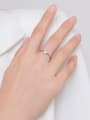 thumb 925 Sterling Silver Cubic Zirconia Water Drop Dainty Band Ring 1