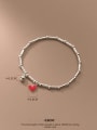 thumb 925 Sterling Silver Enamel Heart Minimalist Stretch Bracelet 2