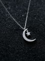 thumb 925 Sterling Silver With Minimalist Moon  Star Necklaces 2