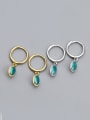 thumb 925 Sterling Silver Turquoise Geometric Minimalist Huggie Earring 0