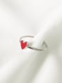 thumb 925 Sterling Silver enemel simple heart  Freee size ring 0