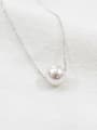thumb S925 sterling silver single pearl necklace 3