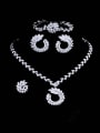 thumb Brass Cubic Zirconia  Luxury Irregular Ring Earring Bangle And Necklace Set 2