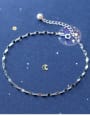 thumb 925 Sterling Silver Minimalist  Imitation Pearl Chain Anklet 2