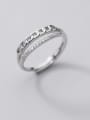 thumb 925 Sterling Silver Rhinestone Hollow Irregular Dainty Stackable Ring 0