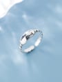 thumb 925 Sterling Silver Letter Minimalist  Free size Ring 0