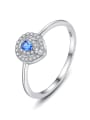 thumb 925 Sterling Silver Cubic Zirconia Water Drop Dainty Band Ring 0