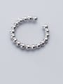 thumb 925 Sterling Silver Bead Round Minimalist Free Size Ring 0