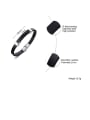 thumb Titanium Black Leather Geometric Minimalist Band Bracelets 3